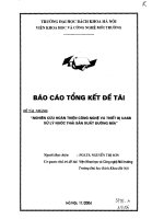 Nghiên cứu giải pháp đổi mới của công nghệ sinh học xử lý chất thải gây ô nhiễm môi trường   nghiên cứu hoàn thiện công nghệ và thiết bị UASB xử lý nước thải sản xuất đường mía