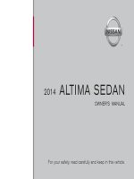 NISSAN ALTIMA 2014 OWNER MANUAL SÁCH HƯỚNG dẫn sử DỤNG