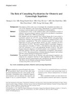 The Role of Consulting Psychiatrists for Obstetric and Gynecologic Inpatients pptx