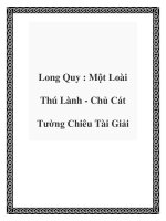 Long Quy : Một Loài Thú Lành - Chủ Cát Tường Chiêu Tài Giải pot