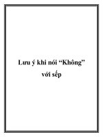 Lưu ý khi nói “Không” với sếp ppt