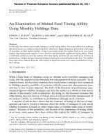 An Examination of Mutual Fund Timing Ability Using Monthly Holdings Data ppt
