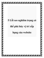 5 Lỗi seo nghiêm trọng có thể phá hủy vị trí xếp hạng của website pptx