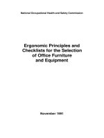 Ergonomic Principles and Checklists for the Selection of Office Furniture and Equipment doc