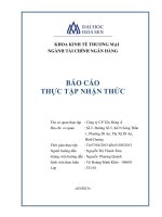 Báo cáo thực tập nhận thức tại công ty cổ phần tôn đông á