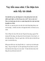 Vay tiền mua nhà: Cẩn thận kẻo mắc bẫy tài chính pdf