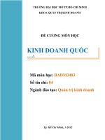 Đề cương môn học kinh doanh quốc tế  trường mỹ diệm
