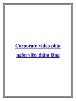 Corporate video phát ngôn viên thầm lặng.Có nhiều cách để làm thương hiệu, từ pot