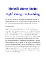 Môi giới chứng khoán: Nghề không trải hoa hồng docx