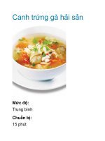 Canh trứng gà hải sản docx
