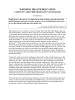 WYOMING HEALTH EDUCATION CONTENT AND PERFORMANCE STANDARDS pdf