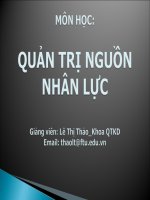 bài giảng quản trị nguồn nhân lực ( lê thị thảo) - chương 1 tổng quan quản trị nguồn nhân lực