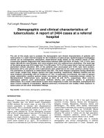 Demographic and clinical characteristics of tuberculosis: A report of 2404 cases at a referral hospital pot