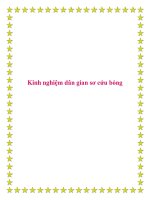 Kinh nghiệm dân gian sơ cứu bỏng potx