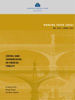 WORKING PAPER SERIES NO 1332 / APRIL 2011: CENTRAL BANK COMMUNICATION ON FINANCIAL STABILITY docx