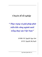 Đề tài “ Thực trạng và giải pháp phát triển bền vững ngành nuôi trồng thuỷ sản Việt Nam” pot