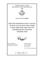 phân tích tình hình tín dụng và rủi ro tín dụng tại ngân hàng nông nghiệp và phát triển nông thôn việt nam chi nhánh huyện tháp mười tỉnh đồng tháp