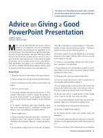 advice on giving a good powerpoint presentation