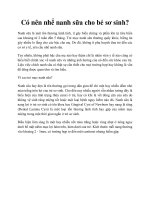 Có nên nhể nanh sữa cho bé sơ sinh? pot