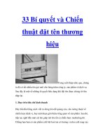 33 Bí quyết và Chiến thuật đặt tên thương hiệu docx