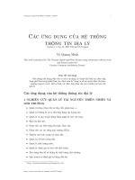 Các ứng dụng của hệ thống thông tin địa lý