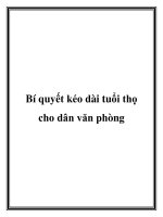 Bí quyết kéo dài tuổi thọ cho dân văn phòng doc