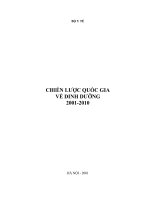 CHIẾN LƯỢC QUỐC GIA VỀ DINH DƯỠNG 2001-2010 pptx