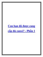 Con bạn đã được cung cấp đủ canxi? - Phần 1 potx