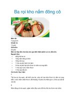 Ba rọi kho nấm đông cô pot