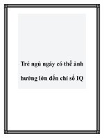 Trẻ ngủ ngáy có thể ảnh hưởng lớn đến chỉ số IQ doc