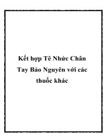 Kết hợp Tê Nhức Chân Tay Bảo Nguyên với các thuốc khác potx