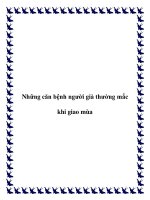 Những căn bệnh người già thường mắc khi giao mùa doc