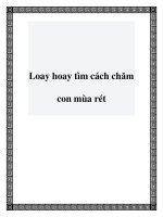 Loay hoay tìm cách chăm con mùa rét doc