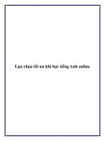 Lựa chọn tối ưu khi học tiếng Anh online. ppt