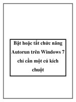 Bật hoặc tắt chức năng Autorun trên Windows 7 chỉ cần một cú kích chuột ppt