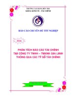 luận văn phân tích báo cáo tài chính tại công ty tnhh - tmxnk gia linh thông qua các tỷ số tài chính
