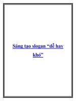 Sáng tạo slogan “dễ hay khó” pptx