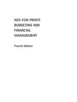Not for profit budgeting and financial management 4e