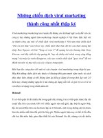 Những chiến dịch viral marketing thành công nhất thập kỷ docx