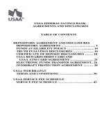 USAA FEDERAL SAVINGS BANK AGREEMENTS AND DISCLOSURES pdf