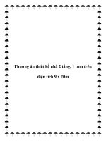 Phương án thiết kế nhà 2 tầng, 1 tum trên diện tích 9 x 20m pdf