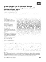 Báo cáo khoa học: A new molecular tool for transgenic diatoms Control of mRNA and protein biosynthesis by an inducible promoter–terminator cassette docx