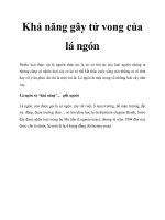 Khả năng gây tử vong của lá ngón pptx