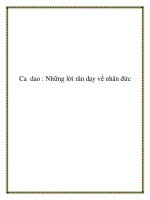 Ca dao : Những lời răn dạy về nhân đức pdf