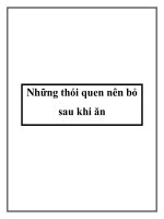 Những thói quen nên bỏ sau khi ăn doc