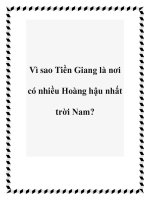 Vì sao Tiền Giang là nơi có nhiều Hoàng hậu nhất trời Nam? potx