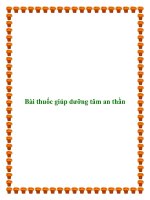 Bài thuốc giúp dưỡng tâm an thần potx