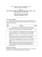 đáp án đề thi tốt nghiệp cao đẳng nghề hướng dẫn du lịch môn thi thực hành nghề mã đề thi hddl - th (28)