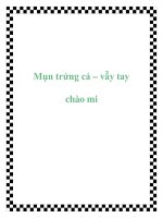Mụn trứng cá – vẫy tay chào mi potx