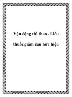 Vận động thể thao - Liều thuốc giảm đau hữu hiệu pot